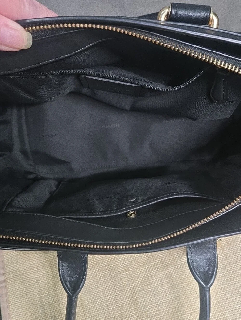 Coach Swagger 27 Black Pebbled Leather Satchel with Gold Hardware